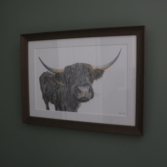 Hetty the Highland Cow - Framed Original