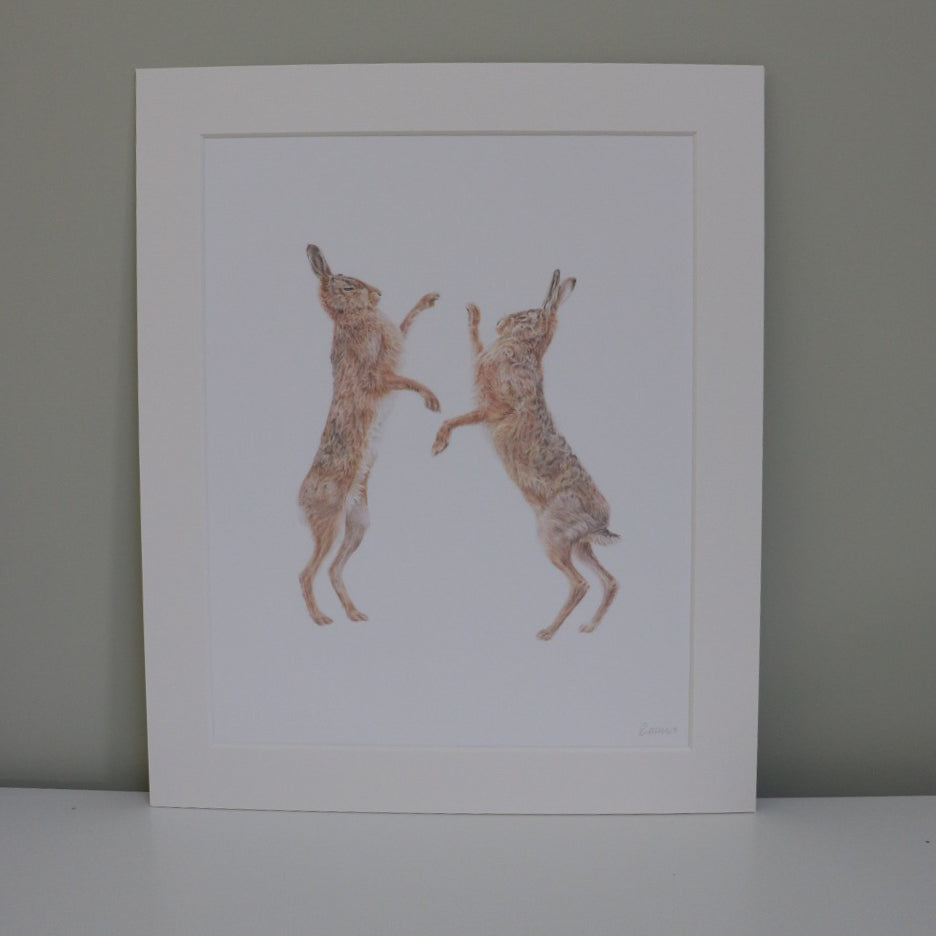 Boxing Hares -  Large Print