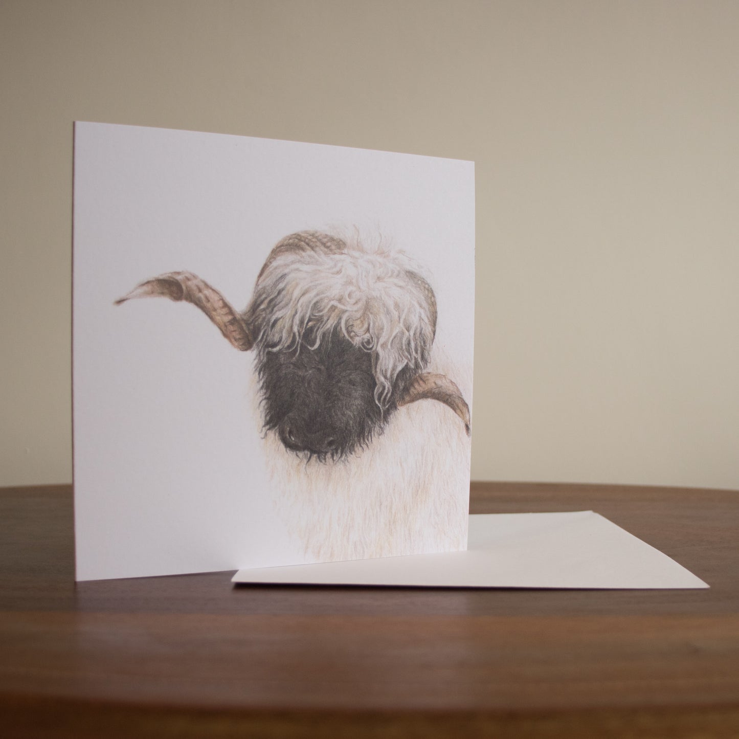 Vince the Valais black nose - Greetings Card