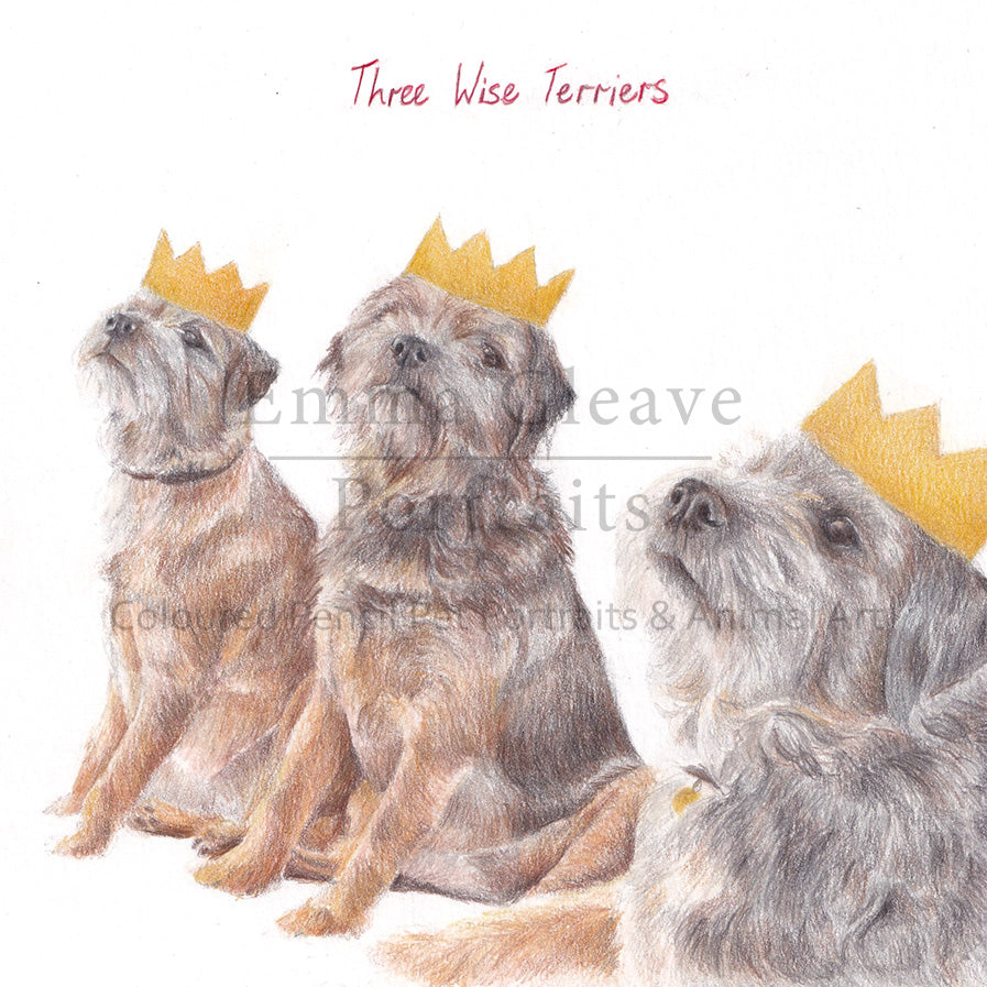 Three wise Terriers - Christmas Card